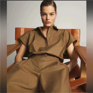 Massimo Dutti Utility Jumpsuit in Tan/Brown Size s/ US 2 NWT